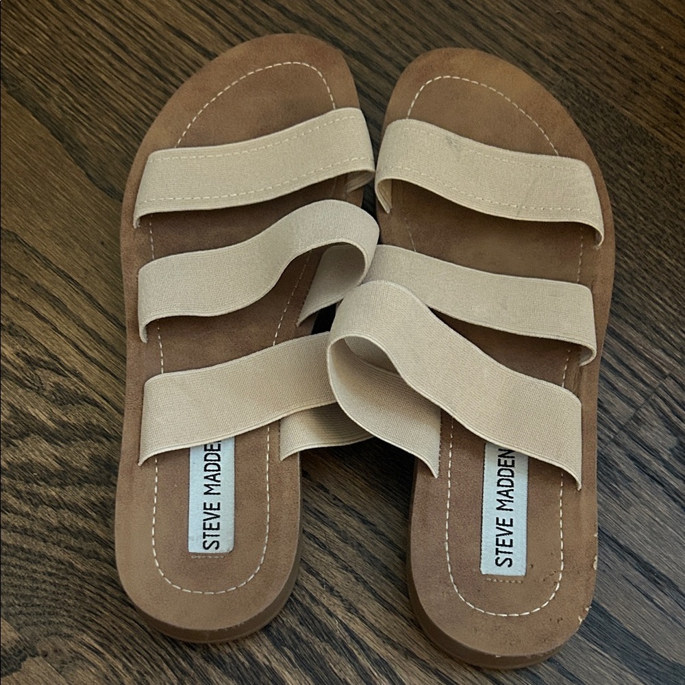 Steve Madden Women's Tan and Cream Sandals